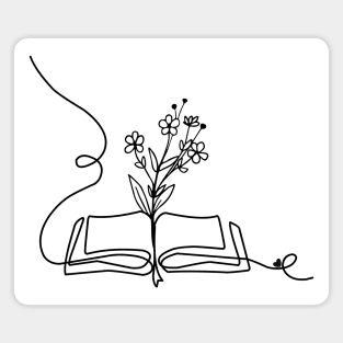 Flowers growing from book Magnet